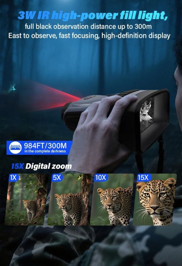 DT89 — Jumelles de vision nocturne 4K 48 MP, écran IPS 4", objectif orientable 180°, boussole, 10000 mAh DT89 — Jumelles de vision nocturne 4K 48 MP, écran IPS 4″, objectif orientable 1 — vue 13