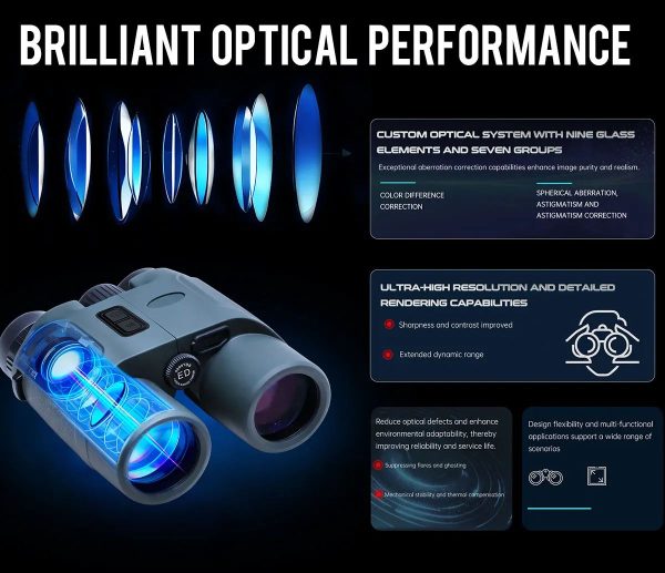 Jumelles télémètre laser LRB30 10x42 — portée 5000 yards, boussole, balistique, recharge solaire Jumelles télémètre laser LRB30 10×42 — vue 14