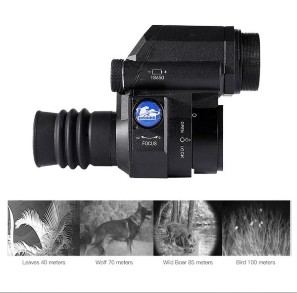 LW510 — Module clip-on de vision nocturne pour lunette, écran rond 640×640, capteur 2 MP, WiFi, batterie 18650, IPX6 LW510 — Module clip-on de vision nocturne pour lunette, écran rond 640×640, capt — vue 14