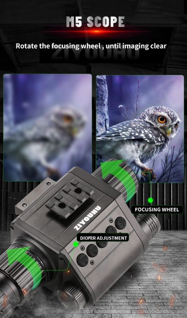 M5 — Lunette de vision nocturne 1080p, écran rond plein cadre, grande ouverture, — vue 13
