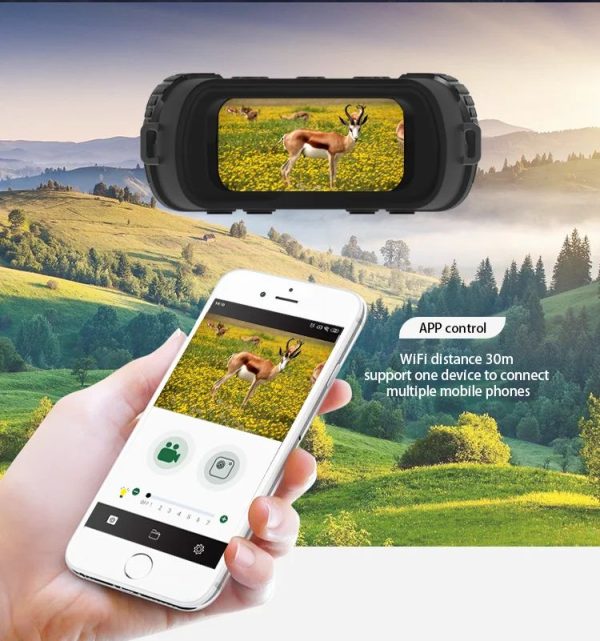 NV3182 — Jumelles de vision nocturne WiFi et Bluetooth, 250-300 m, grossissement 3x, carte 32 Go incluse NV3182 — Jumelles de vision nocturne WiFi et Bluetooth, 250-300 m, grossissement — vue 14
