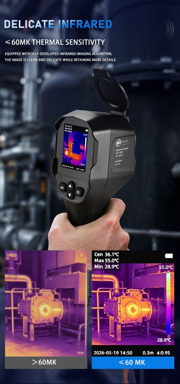 ZYH96 Pro — Caméra thermique portative -20 à +550 °C, TISR 240×240, lampe intégrée, multilingue ZYH96 Pro — Caméra thermique portative -20 à +550 °C, TISR 240×240, lampe intégr — vue 16
