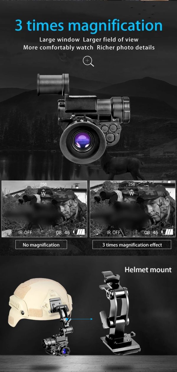 NVG10 — Monoculaire de vision nocturne sur casque, IR 940 nm, WiFi, IP66, 237 g, -40 °C à +55 °C NVG10 — Monoculaire de vision nocturne sur casque, IR 940 nm, WiFi, IP66, 237 g, — vue 15