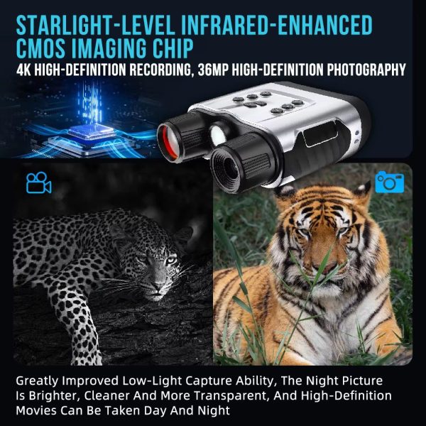 NV2188 — Jumelles de vision nocturne 4K holographiques, batterie 9000 mAh, lampe blanche, 350-400 m, écran 3,2" NV2188 — Jumelles de vision nocturne 4K holographiques, batterie 9000 mAh, lampe — vue 15