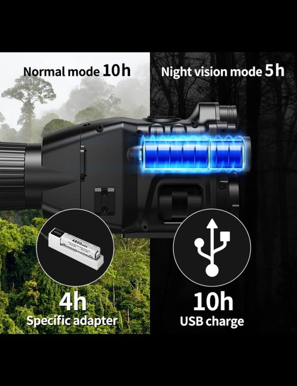 CY789 — Vision nocturne double infrarouge 850 + 940 nm, 500 m, écran 3,1", IR rétractable et rotatif 360° CY789 — Vision nocturne double infrarouge 850 + 940 nm, 500 m, écran 3,1″, IR ré — vue 18