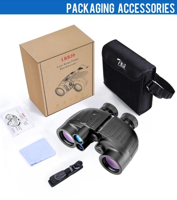 Jumelles télémètre laser LRB20 8x40 — portée 1500 m, boussole, mesure continue, étui inclus Jumelles télémètre laser LRB20 8×40 — vue 21