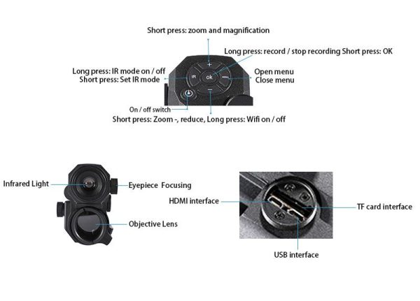 LW510 — Module clip-on de vision nocturne pour lunette, écran rond 640×640, capteur 2 MP, WiFi, batterie 18650, IPX6 LW510 — Module clip-on de vision nocturne pour lunette, écran rond 640×640, capt — vue 21