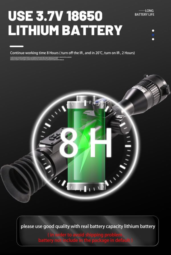 NV003 — Lunette de vision nocturne, objectif 35 mm, écran OLED rond 454×454, capteur 0,001 lux, IR 5 W à 200 m, laser intégré NV003 — Lunette de vision nocturne, objectif 35 mm, écran OLED rond 454×454, cap — vue 21