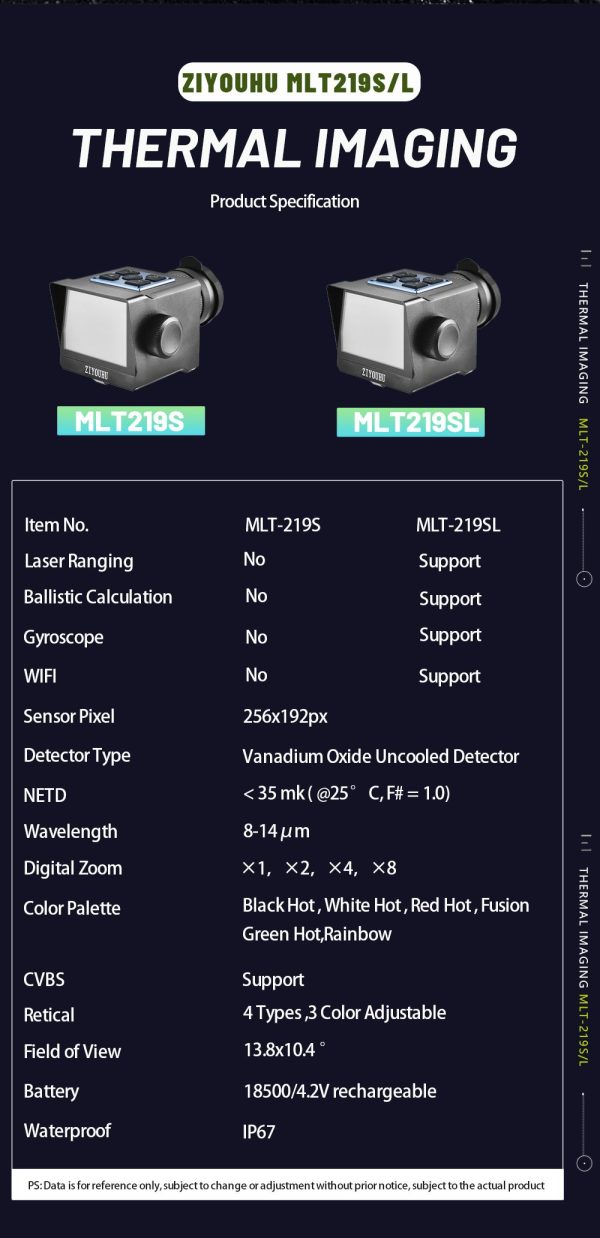 MLT219S — Lunette thermique compacte 256×192, NETD 35 mK, écran 2,4", 6 palettes, à la main ou sur rail MLT219S — Lunette thermique compacte 256×192, NETD 35 mK, écran 2,4″, 6 palettes — vue 22
