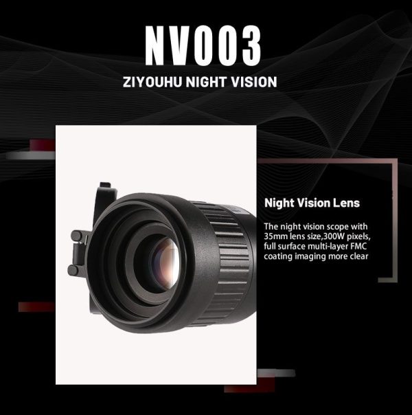NV003 — Lunette de vision nocturne, objectif 35 mm, écran OLED rond 454×454, capteur 0,001 lux, IR 5 W à 200 m, laser intégré NV003 — Lunette de vision nocturne, objectif 35 mm, écran OLED rond 454×454, cap — vue 22