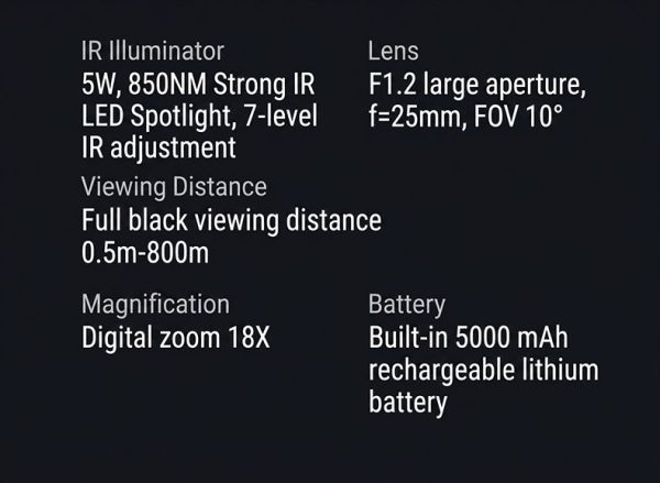 R88 — Jumelles thermiques et vision nocturne, télémètre 1000 m, stabilisation gy — vue 30