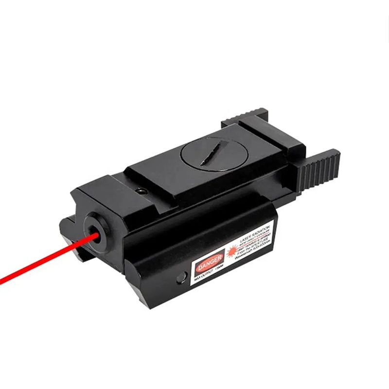 Viseur laser rouge bas profil — sous 5 mW, rail 20 mm, réglable, piles et clés fournies Viseur laser rouge bas profil — sous 5 mW, rail 20 mm, réglable, piles et clés fournies