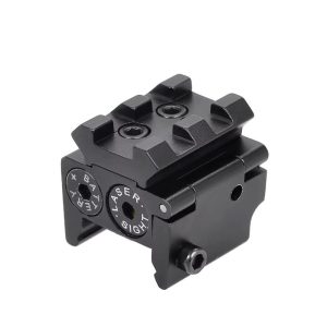 Viseur laser compact à double rail — rouge ou vert, réglages séparés, bouton poussoir, empilable
