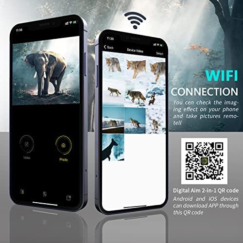 Lunette de vision nocturne WiFi — 960p, portée 300 m, illuminateur IR à zoom, viseur point rouge, mallette et carte 32 Go incluses Lunette de vision nocturne WiFi — vue 2