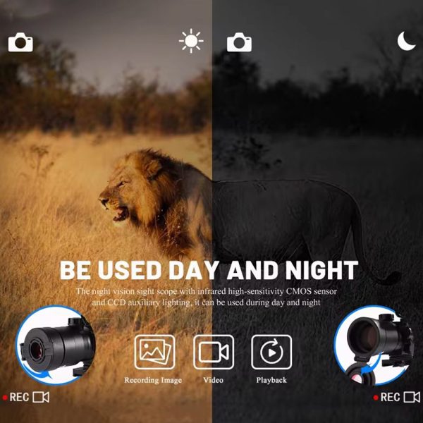 PQ1W — Lunette de vision nocturne 1080p, zoom 11x, 600 m sous les étoiles, traitement FMC bleu, WiFi, IP65 PQ1W — Lunette de vision nocturne 1080p, zoom 11x, 600 m sous les étoiles, trait — vue 2