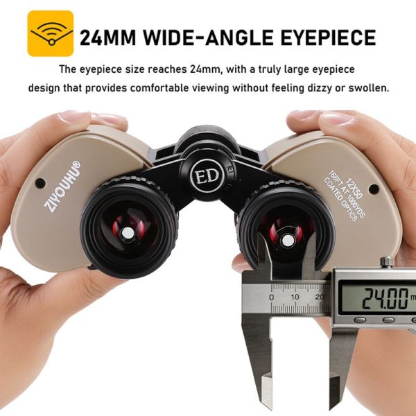 Jumelles 12x50 — oculaires 24 mm, prisme BAK4, traitement FMC, structure métal Jumelles 12×50 — oculaires 24 mm, prisme BAK4, traitement FMC, structure métal — vue 2