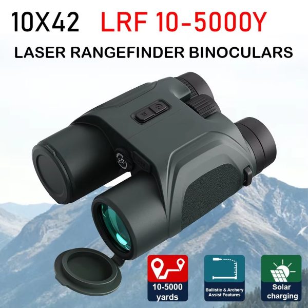 Jumelles télémètre laser LRB30 10x42 — portée 5000 yards, boussole, balistique, recharge solaire Jumelles télémètre laser LRB30 10×42 — vue 2
