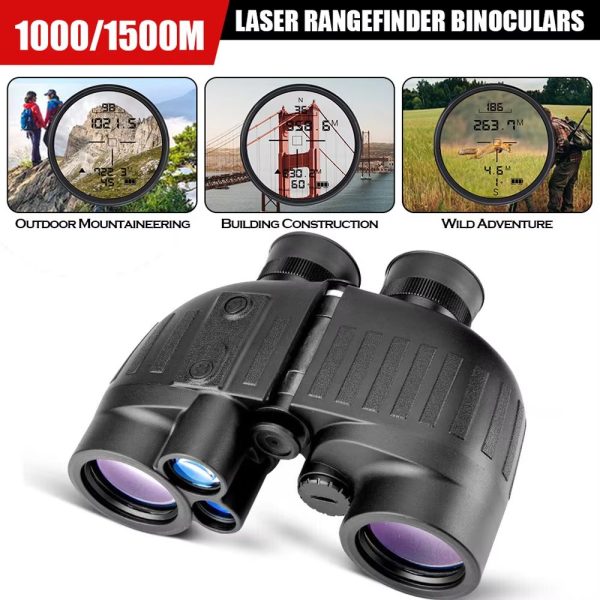 Jumelles télémètre laser LRB20 8x40 — portée 1500 m, boussole, mesure continue, étui inclus Jumelles télémètre laser LRB20 8×40 — vue 2