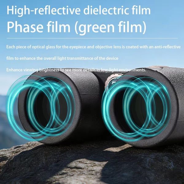 Jumelles 10x42 HD — lentilles ED, prisme BAK4, film de phase, noir ou vert Jumelles 10×42 HD — vue 2