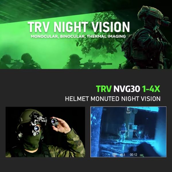 NVG30 — Monoculaire de vision nocturne sur casque, IR 940 nm invisible, 200 m, 4 modes couleur, mode 40 Hz NVG30 — Monoculaire de vision nocturne sur casque, IR 940 nm invisible, 200 m, 4 — vue 2
