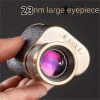 Monoculaire 8x24 tout métal — finition laiton et cuir, format une main Monoculaire 8×24 tout métal — vue 2