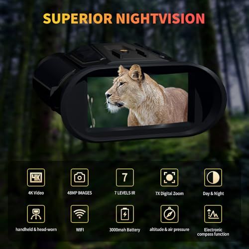 Jumelles de vision nocturne 4K NovaLens — capteur 48 MP à f/1,4, WiFi, 512 Go, 3000 mAh, 3 modes de montage Jumelles de vision nocturne 4K NovaLens — vue 2