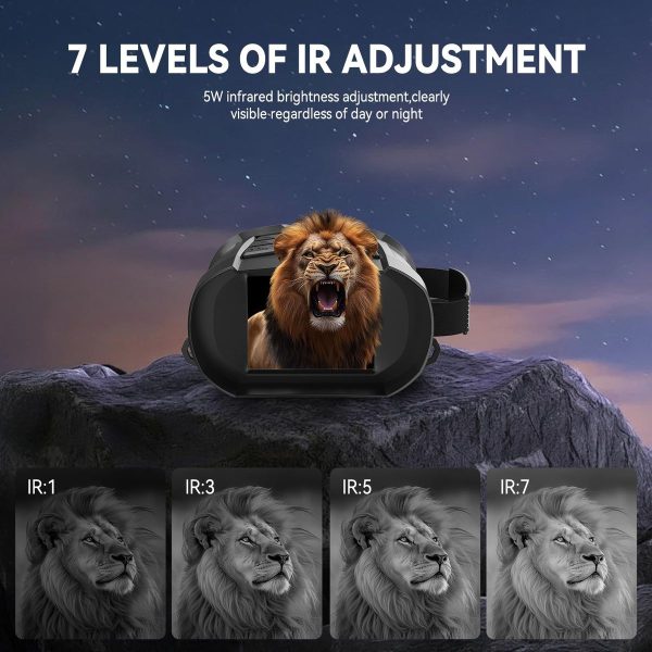 Jumelles de vision nocturne 1080p — écran IPS 2,8", infrarouge 5 W sur 7 niveaux, charge rapide USB-C Jumelles de vision nocturne 1080p — vue 2