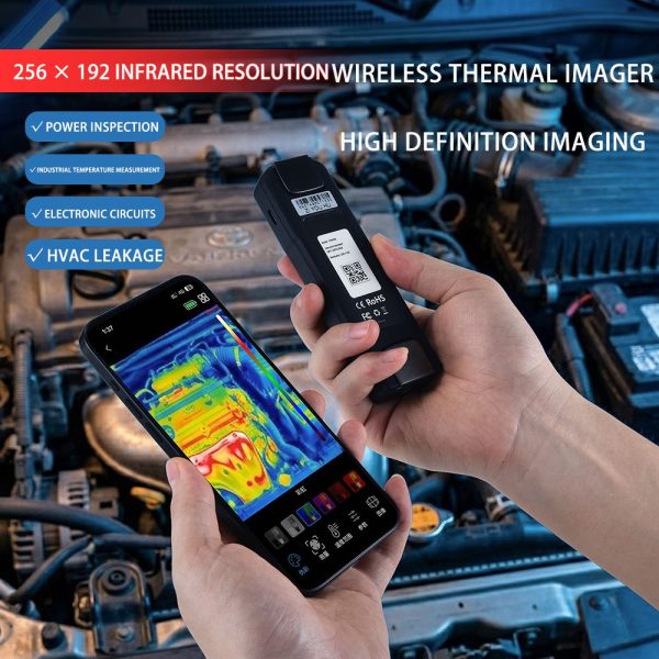 Caméra thermique sans fil 256×192 — double optique, 4 modes d'affichage dont fusion, ≤40 mK, -20 à +550 °C Caméra thermique sans fil 256×192 — vue 2