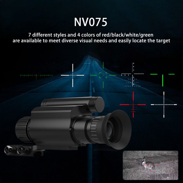 NV075 — Lunette numérique jour/nuit, écran rond 390×390, IR 850 nm à 3 niveaux, 200-350 m, rail Picatinny NV075 — Lunette numérique jour/nuit, écran rond 390×390, IR 850 nm à 3 niveaux, — vue 3