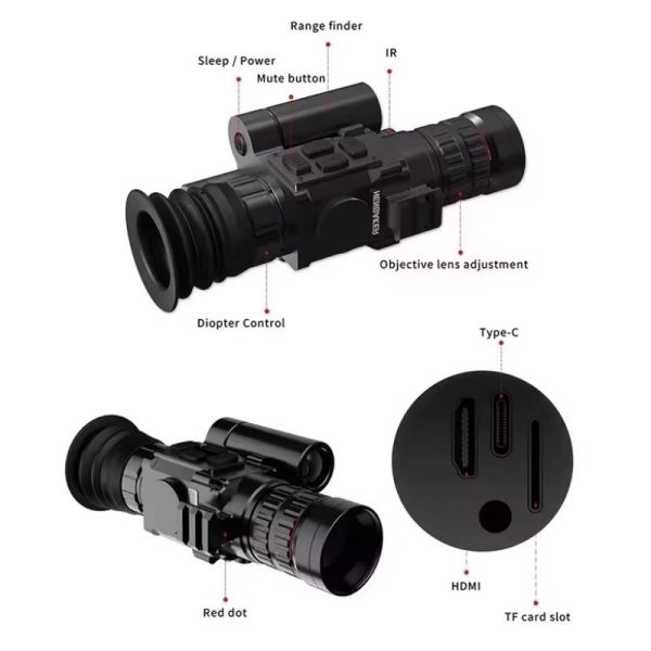 CY800-RL — Vision nocturne 8x, objectif 70 mm, IR 480 m, télémètre 1000 m, balistique, IP67, recul 6000 J CY800-RL — Vision nocturne 8x, objectif 70 mm, IR 480 m, télémètre 1000 m, balis — vue 3