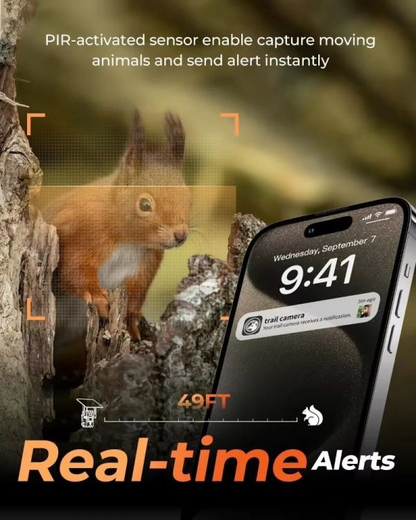 Mini900Pro — Caméra de chasse 4G solaire, alertes temps réel, GPS, vidéo 2K, IP65 Mini900Pro — Caméra de chasse 4G solaire, alertes temps réel, GPS, vidéo 2K, IP6 — vue 3