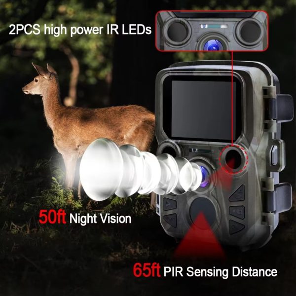 Mini301 — Caméra de chasse compacte 24 MP, écran couleur, grand angle 120°, IP65, 10,5 cm Mini301 — Caméra de chasse compacte 24 MP, écran couleur, grand angle 120°, IP65 — vue 3