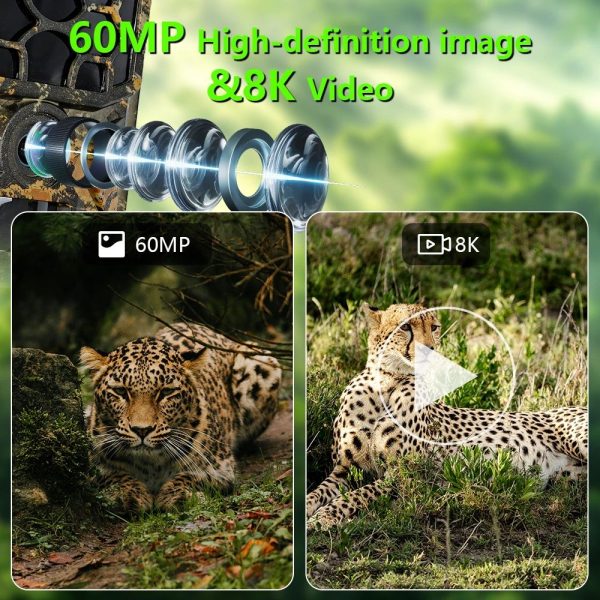 H1W — Caméra de chasse 8K 60 MP solaire, batterie 7800 mAh, 12 mois d'autonomie, écran 2", IP66 H1W — Caméra de chasse 8K 60 MP solaire, batterie 7800 mAh, 12 mois d’autonomie, — vue 3