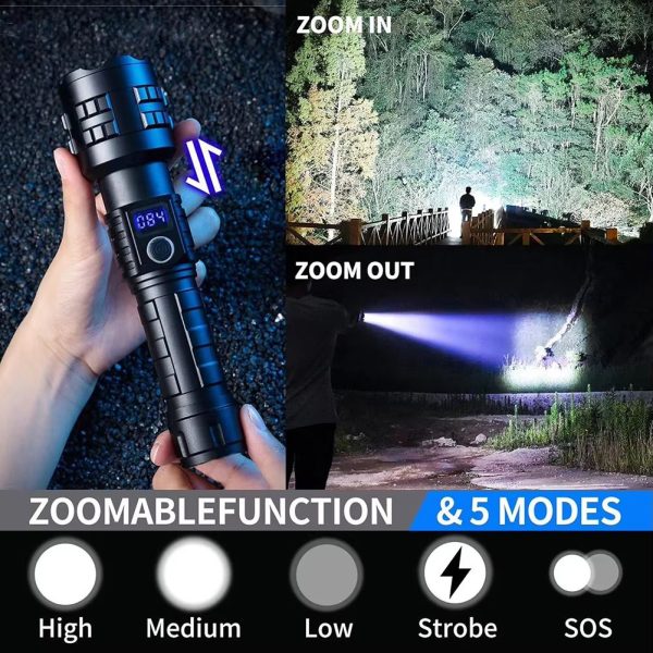 Lampe torche longue portée rechargeable — vue 3