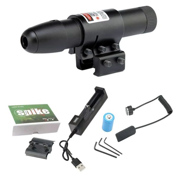 Viseur laser Spike — rouge ou vert, montage rail ou canon, interrupteur déporté, batterie et chargeur inclus Viseur laser Spike — vue 3