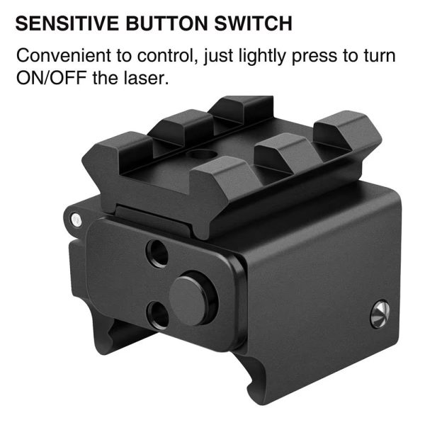 Viseur laser compact à double rail — rouge ou vert, réglages séparés, bouton poussoir, empilable Viseur laser compact à double rail — vue 3