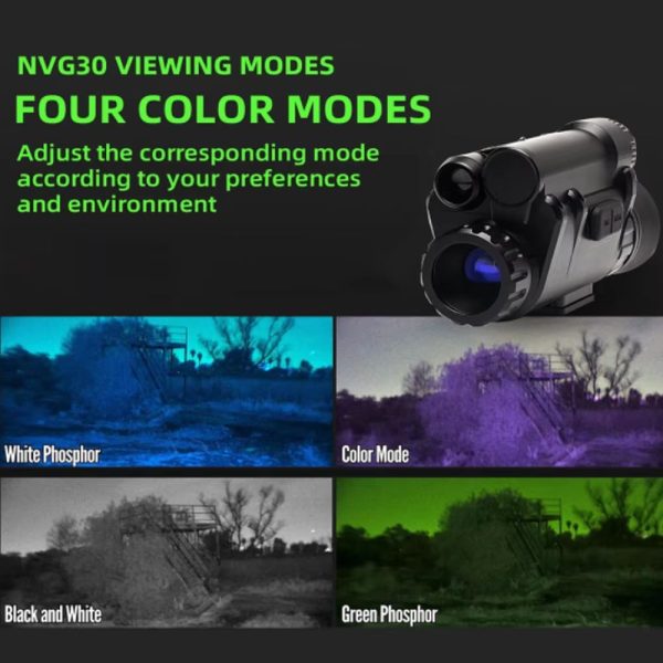 NVG30 — Monoculaire de vision nocturne sur casque, IR 940 nm invisible, 200 m, 4 modes couleur, mode 40 Hz NVG30 — Monoculaire de vision nocturne sur casque, IR 940 nm invisible, 200 m, 4 — vue 3