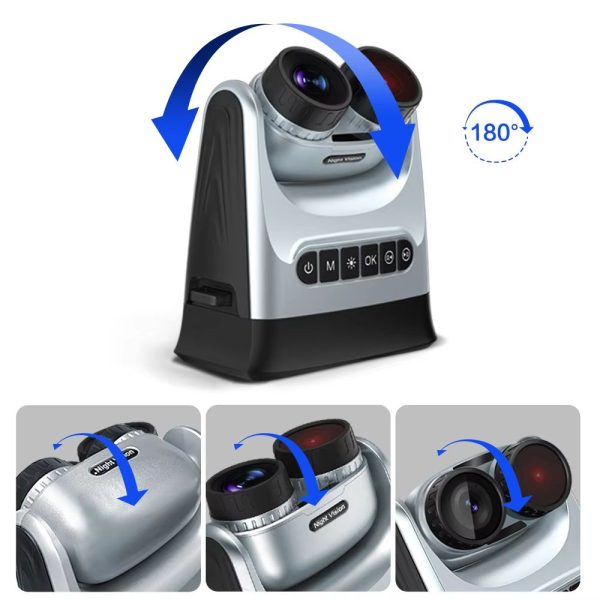 DT89 — Jumelles de vision nocturne 4K 48 MP, écran IPS 4", objectif orientable 180°, boussole, 10000 mAh DT89 — Jumelles de vision nocturne 4K 48 MP, écran IPS 4″, objectif orientable 1 — vue 3