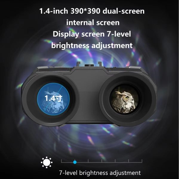 NV8000 — Jumelles de vision nocturne 3D à double écran, 250-300 m, casque ou serre-tête, 350 g NV8000 — Jumelles de vision nocturne 3D à double écran, 250-300 m, casque ou ser — vue 3