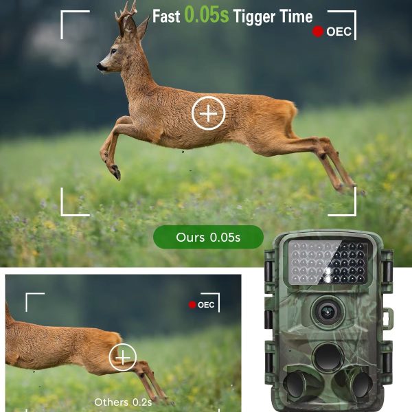 LCK229 — Caméra de chasse 4K 48 MP, vision nocturne discrète 850 nm, IP67, écran 2" LCK229 — Caméra de chasse 4K 48 MP, vision nocturne discrète 850 nm, IP67, écran — vue 3