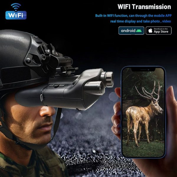 NVG08 — Jumelles de vision nocturne sur casque, télémètre 1200 m, incrustation PIP, boussole, 6000 mAh, IP56 NVG08 — Jumelles de vision nocturne sur casque, télémètre 1200 m, incrustation P — vue 3