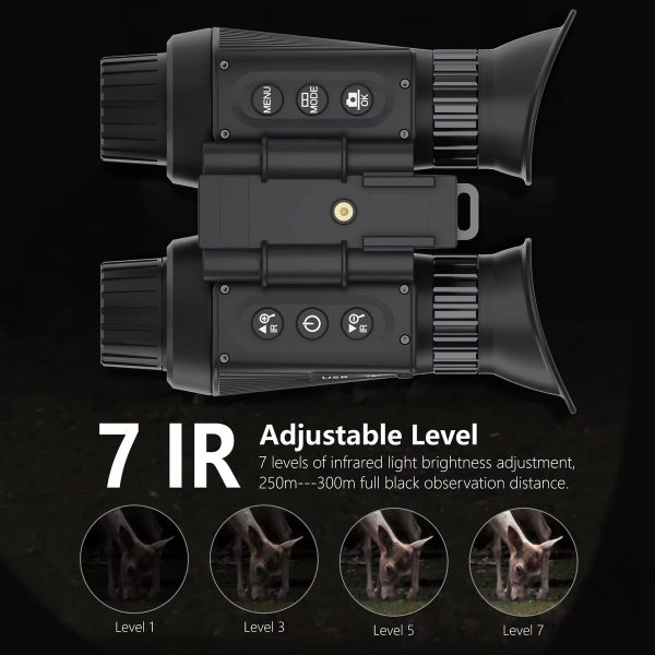 NV8300 — Jumelles de vision nocturne 3D double écran, écart pupillaire réglable 60-72 mm, 250-300 m, IP54 NV8300 — Jumelles de vision nocturne 3D double écran, écart pupillaire réglable — vue 3