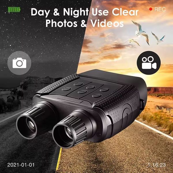 NV3182 — Jumelles de vision nocturne WiFi et Bluetooth, 250-300 m, grossissement 3x, carte 32 Go incluse NV3182 — Jumelles de vision nocturne WiFi et Bluetooth, 250-300 m, grossissement — vue 3