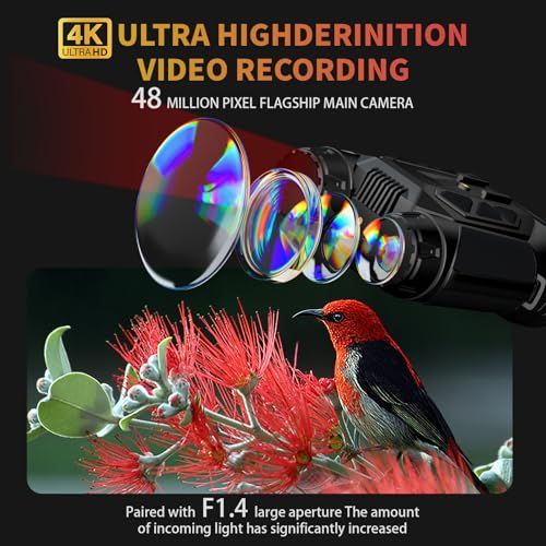 Jumelles de vision nocturne 4K NovaLens — capteur 48 MP à f/1,4, WiFi, 512 Go, 3000 mAh, 3 modes de montage Jumelles de vision nocturne 4K NovaLens — vue 3