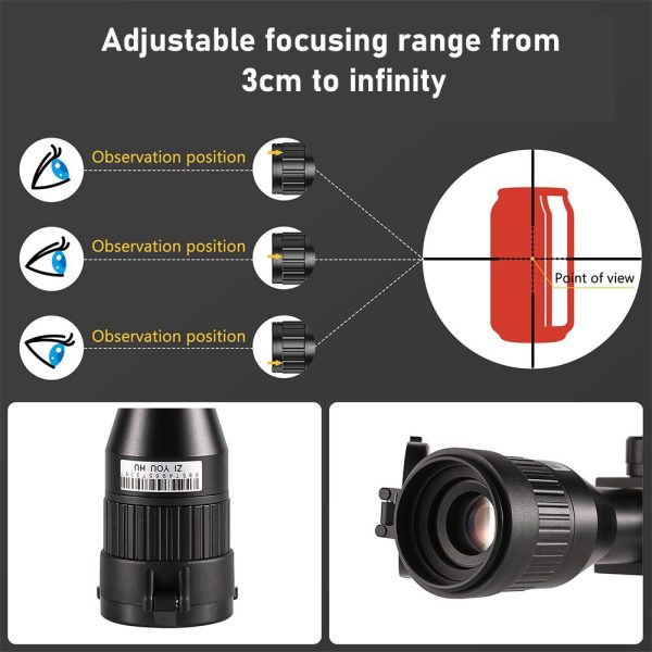 NV003 — Lunette de vision nocturne, objectif 35 mm, écran OLED rond 454×454, capteur 0,001 lux, IR 5 W à 200 m, laser intégré NV003 — Lunette de vision nocturne, objectif 35 mm, écran OLED rond 454×454, cap — vue 4