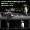 Lunette de vision nocturne WiFi — 960p, portée 300 m, illuminateur IR à zoom, viseur point rouge, mallette et carte 32 Go incluses Lunette de vision nocturne WiFi — vue 4