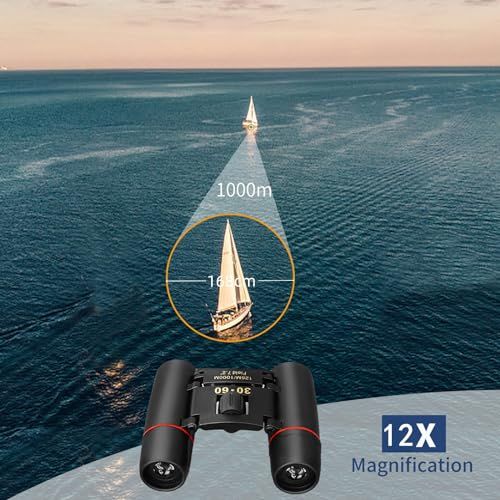 Jumelles compactes pliantes 30x60 — 172 g, prisme BAK4, champ 126 m à 1000 m, étui inclus Jumelles compactes pliantes 30×60 — vue 4