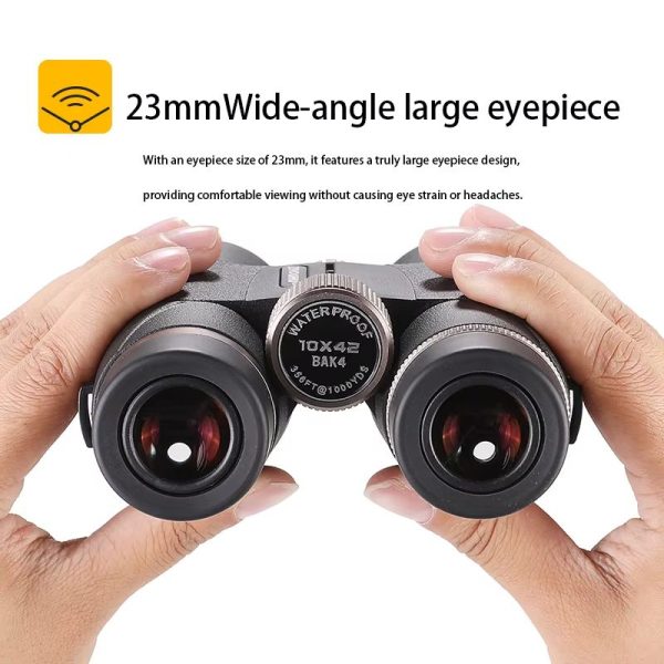 Jumelles 10x42 HD — lentilles ED, prisme BAK4, film de phase, noir ou vert Jumelles 10×42 HD — vue 4