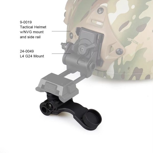 Bras en J métallique pour vision nocturne — adaptateur PVS-14 sur support de casque L4 / G24 Bras en J métallique pour vision nocturne — vue 4