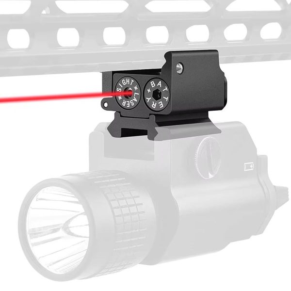 Viseur laser compact à double rail — rouge ou vert, réglages séparés, bouton poussoir, empilable Viseur laser compact à double rail — vue 4